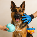 Kit Limpeza Pet PREMIUM – Luva Tira Pelos & Escova Massageadora c/ Dispenser