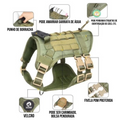 Colete Peitoral Militar para Cães + Guia Reforçada Inclusa