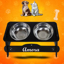 Comedouro Personalizado Com TAMPAS Duplo + Tigelas